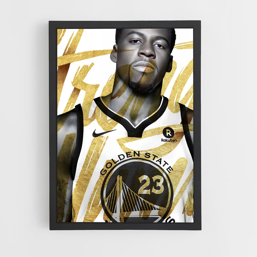 Poster Golden Warrior – affiche Basketball (vue 2)